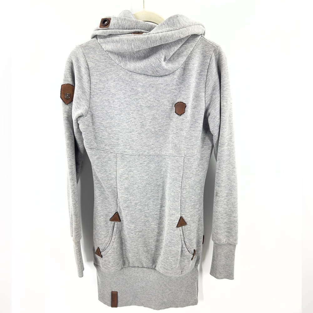 Naketano Hoodie Womens Small Cowl Neck Sweatshirt Logo Patches Comfy Soft Lounge